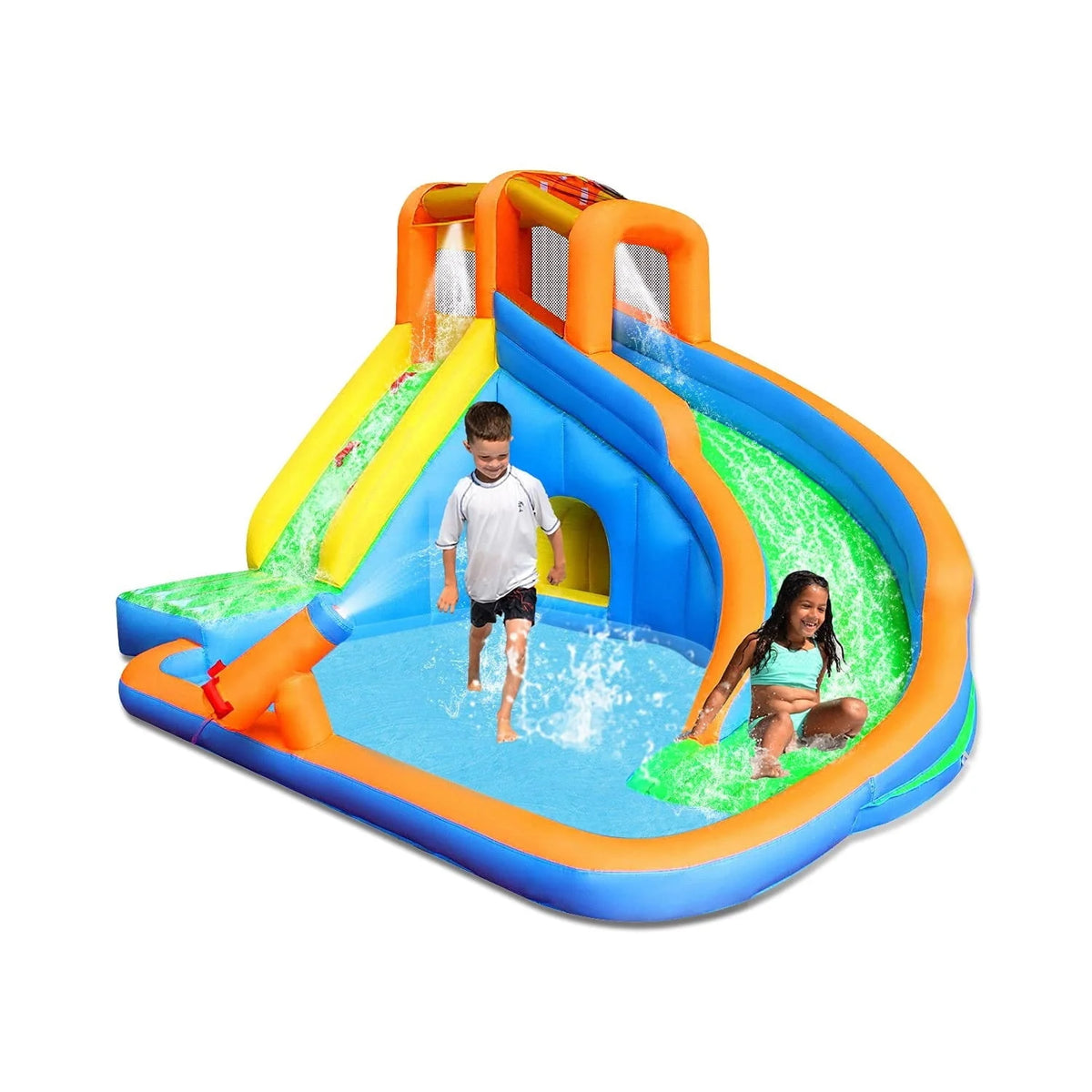Inflatable Water Slide with Pool and Blower A989548