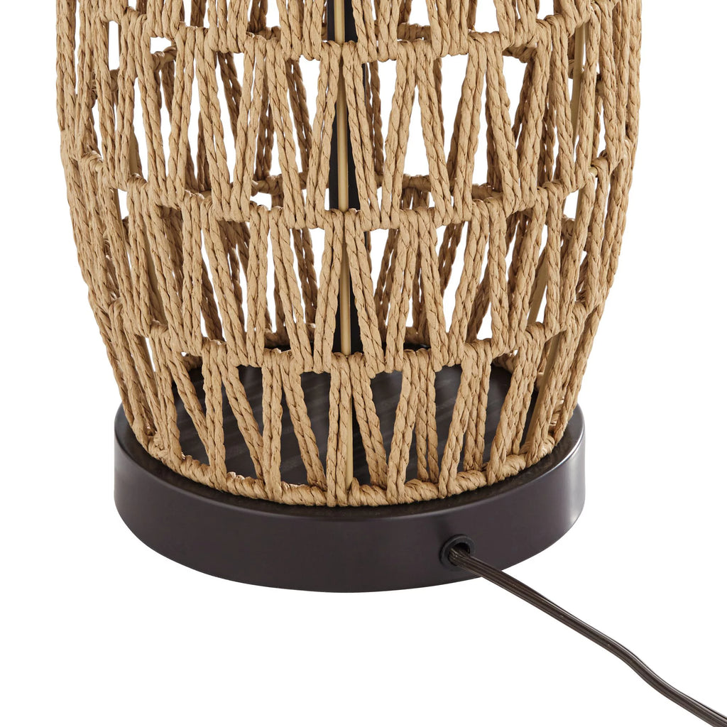 Set of 2 29" Tall Natural Rattan Wicker Table Lamps N91063