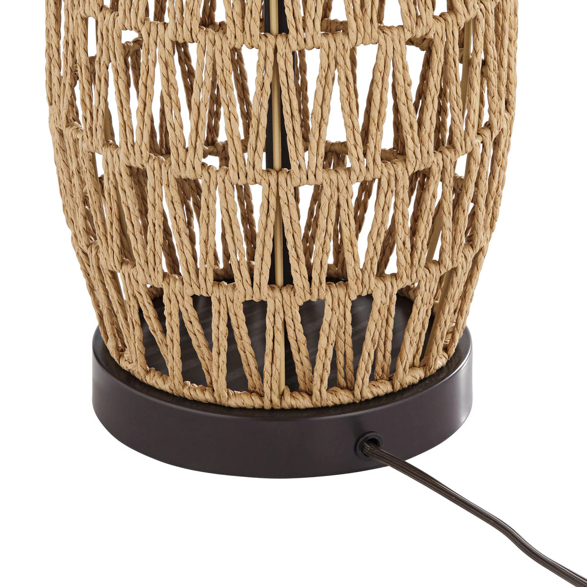 Set of 2 29" Tall Natural Rattan Wicker Table Lamps N91063