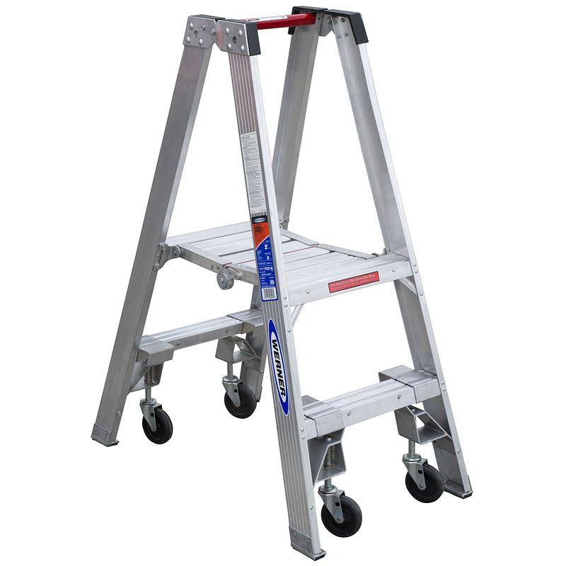 2 ft Aluminum Platform Ladder with Casters Z55680