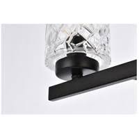 Black 4 Lights Bath Sconce with Clear Shade P951