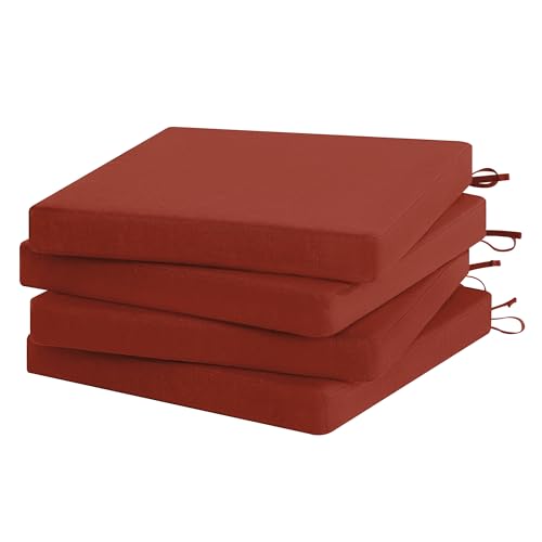 Outdoor Chair Cushion Set of 4 Rainproof Color Fade Resistant 19 x 19 x 2 in Square C32324