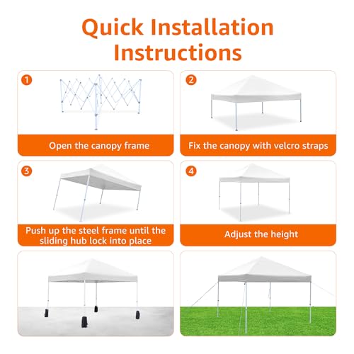 10 x 10 Pop Up Canopy Tent with Wheeled Carry Bag, Blue W69511