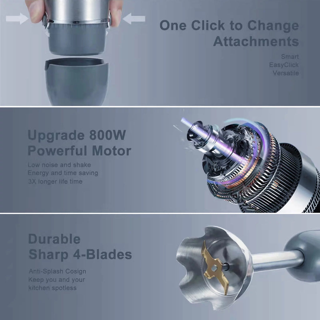 5-in-1 Hand Blender Stick Blender with Adjustable Speeds L985