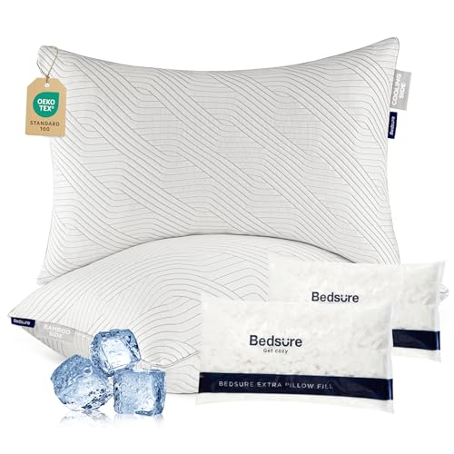 Memory Foam King Size Set of 2 Adjustable Cooling Pillows N807030