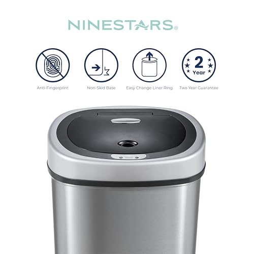 Automatic Touchless Infrared Motion Sensor Trash Can, 13 Gal 50L, Stainless Steel R778