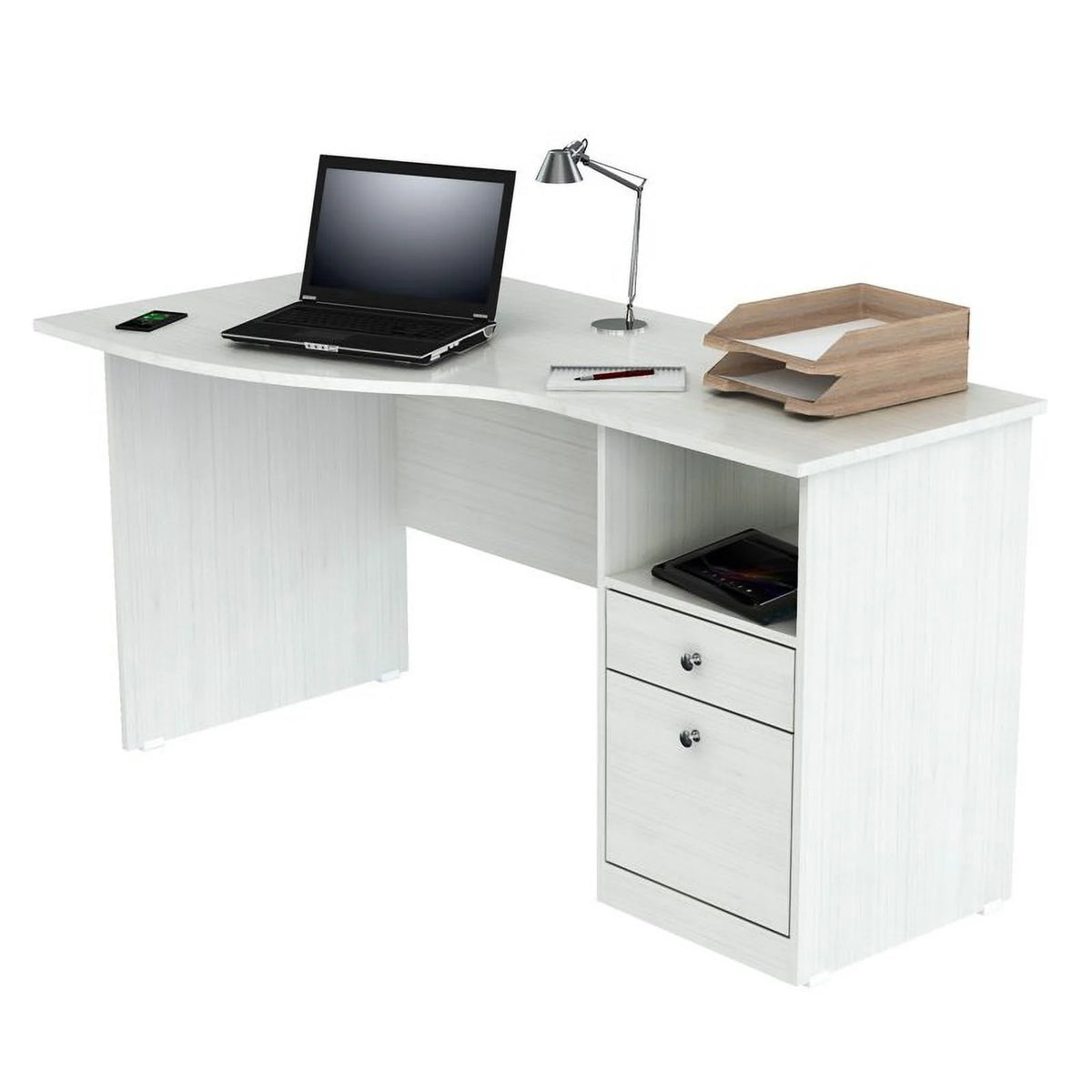 Washed Oak Curved Top Writing Desk F416691