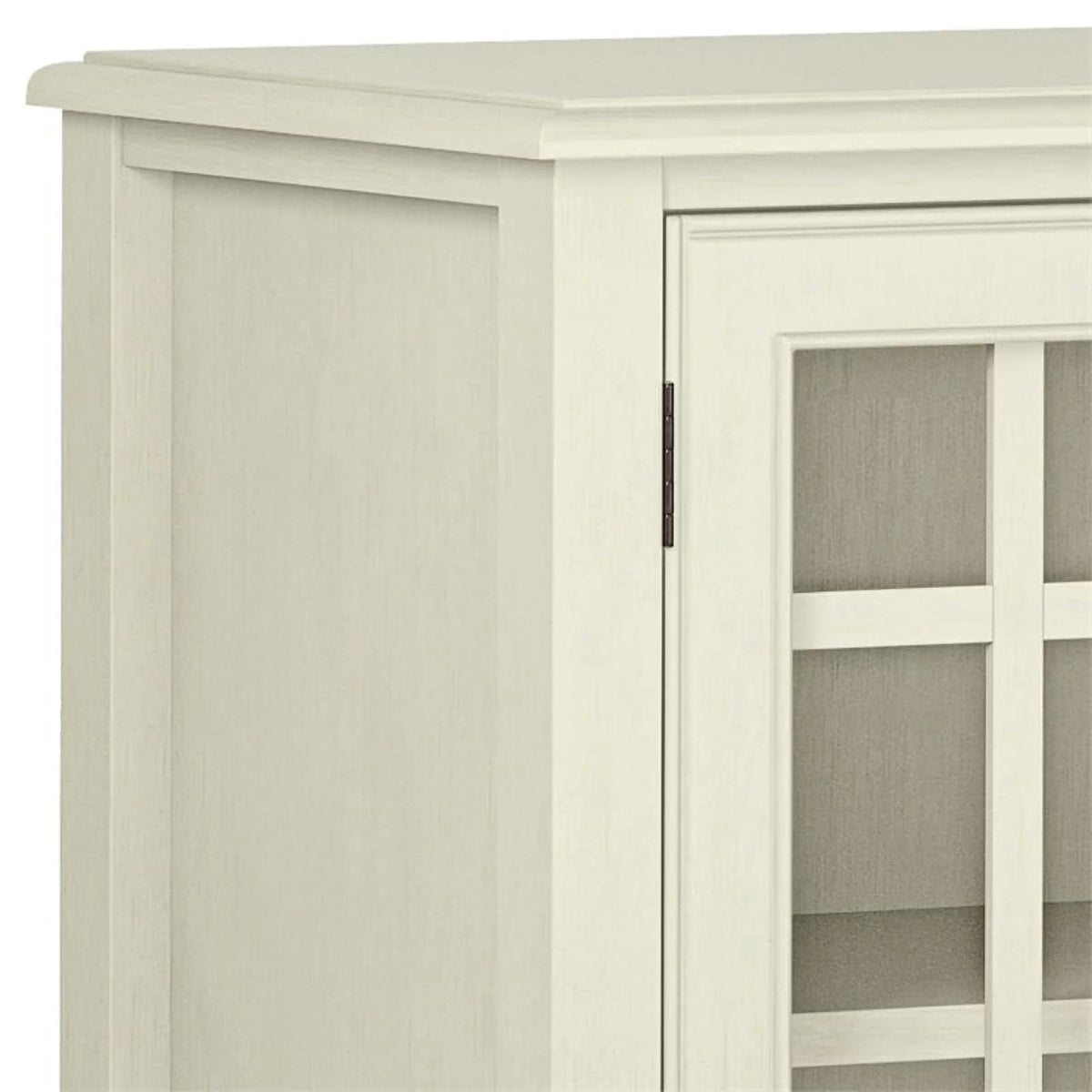 Antique White Solid Wood 46 inch Wide Low Storage Cabinet L24262