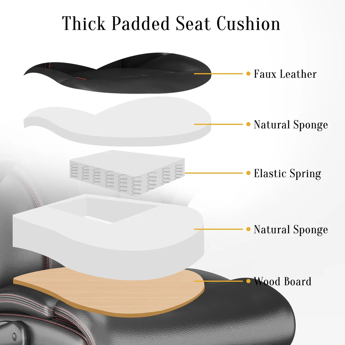 Black PU Leather Ergonomic High Back Swivel Office Chair E1989