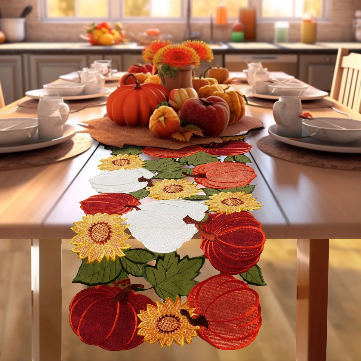 Embroidered Table Runner 13"X120" E49525