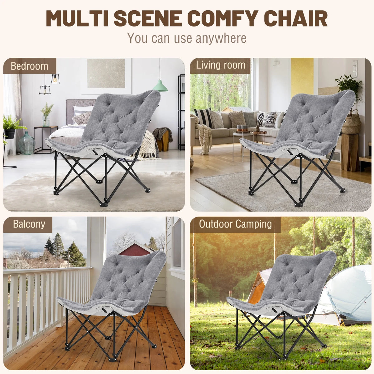 Oversized Folding Camping Chair with Mattress J72663