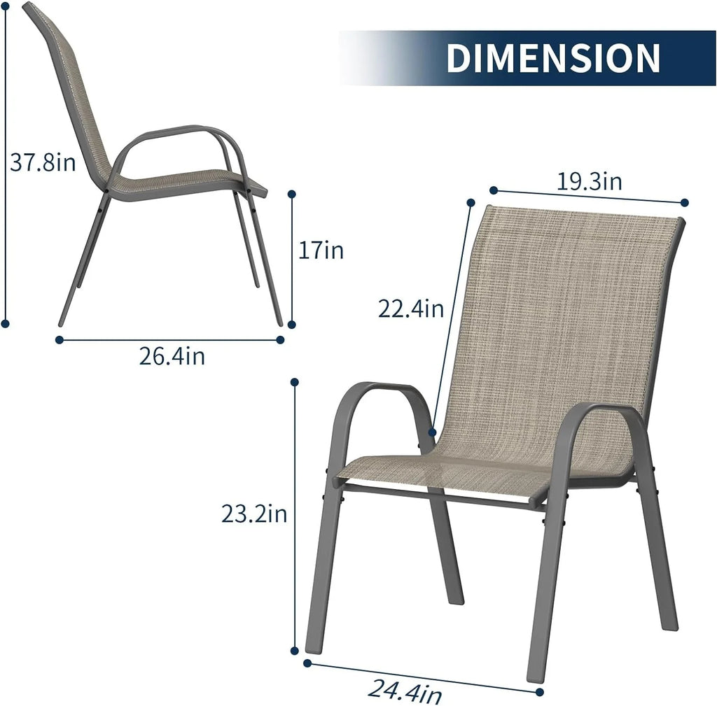 Brown Set of 4 Stackable Patio Chairs I883