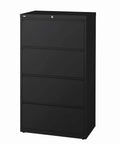 4 Drawer Lateral File Cabinet Black V288