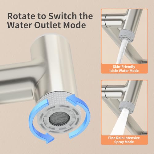 1080° Rotatable Height Adjustable Single Handle Bathroom Vanity Faucet with Temperature Display T621650
