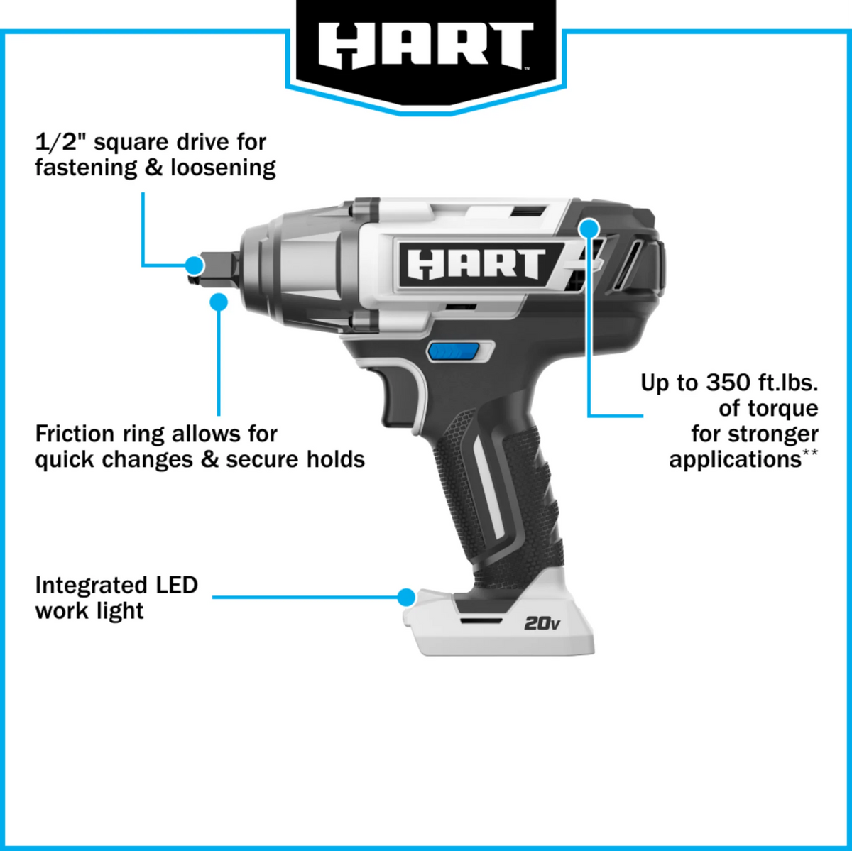 1/2-inch Battery-Powered Impact Wrench F588872