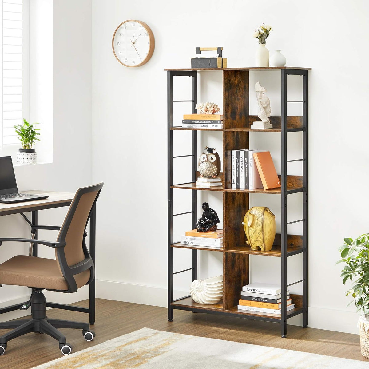 4-Tier Bookcase with 8 Cubes W724