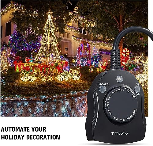 Outdoor Light Sensor Timer, 2 Grounded Outlets, 15A 1/2HP G45439