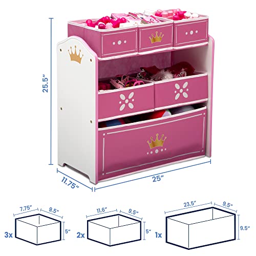 White/Pink 6 Bin Toy Storage Organizer N40303