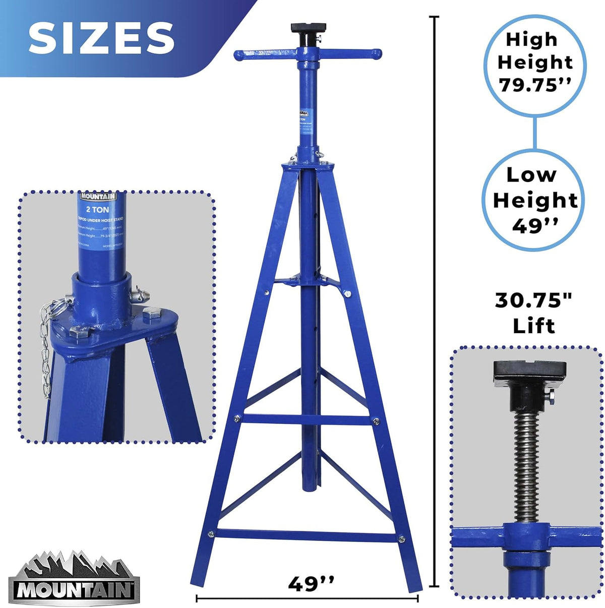 2 Ton Tripod Underhoist Stand S62592