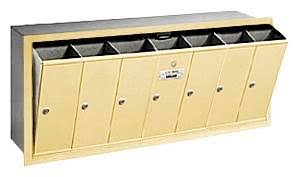 7 Door Sandstone Recessed Mounted Vertical Mailbox P9553