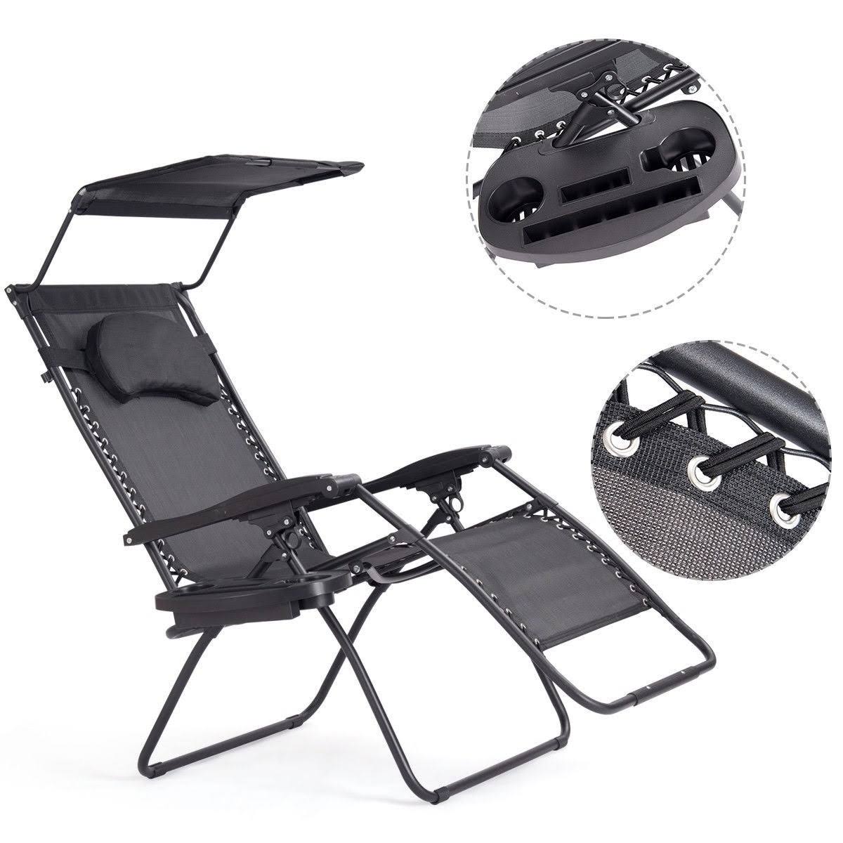 Folding Recliner Lounge Chair with Cup Holder V8489
