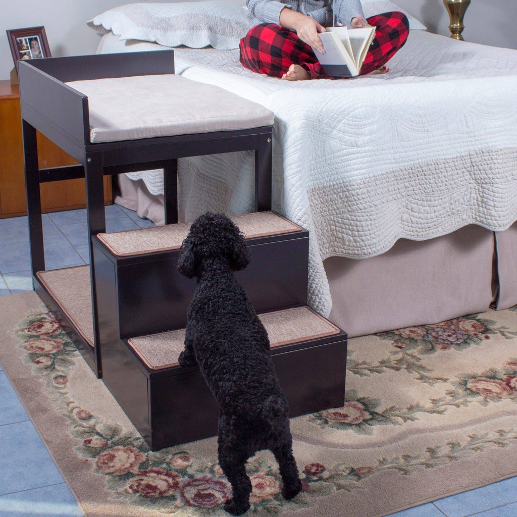 Brown Multi-Level Bed and Step System for Dogs Cats N3424