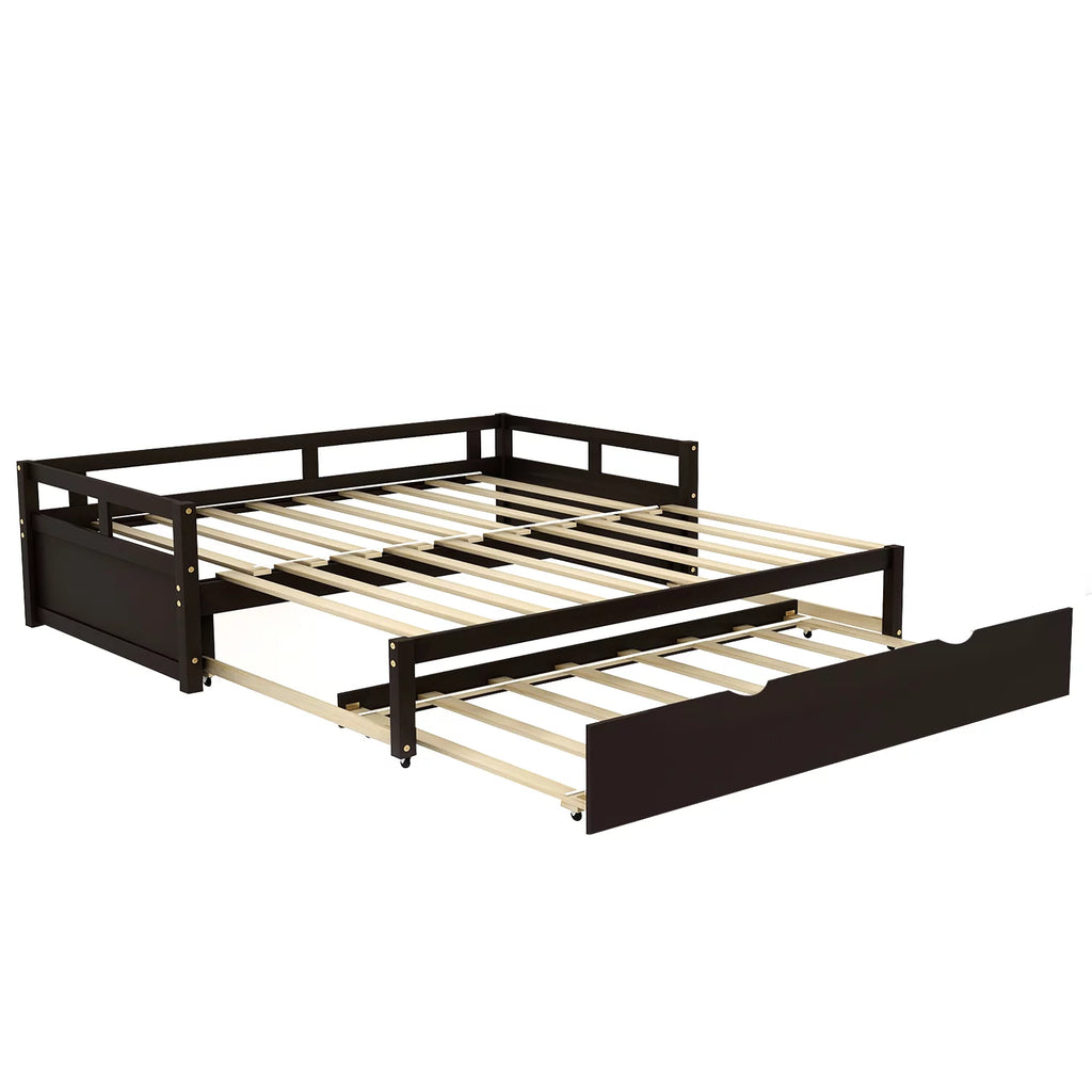 Wood Twin Size Daybed with Double Trundle F45766