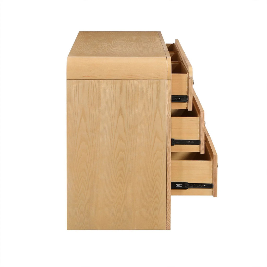 Brown 9-Drawer Rattan Wood Dresser R20521