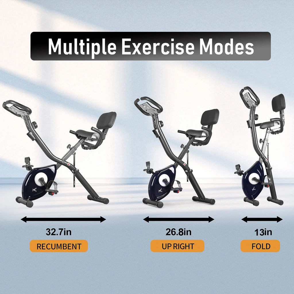 Folding Indoor Cycling Exercise Bike 10-Levels Resistance 220 Lb O35745