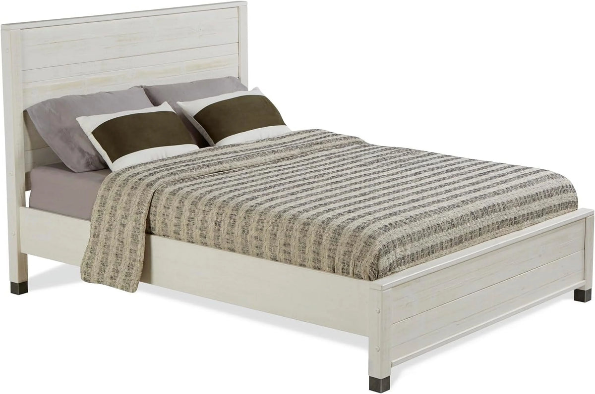 Queen Size White Platform Bed G280