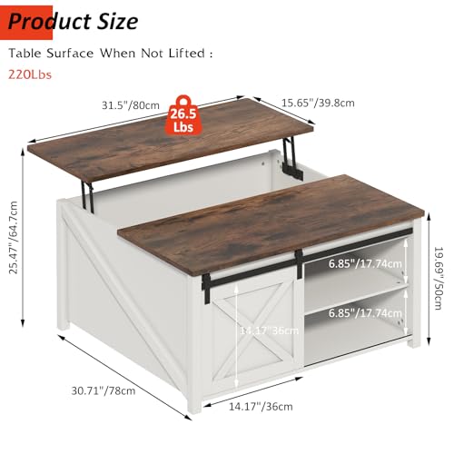 Black Lift Top Coffee Table with Storage W635311