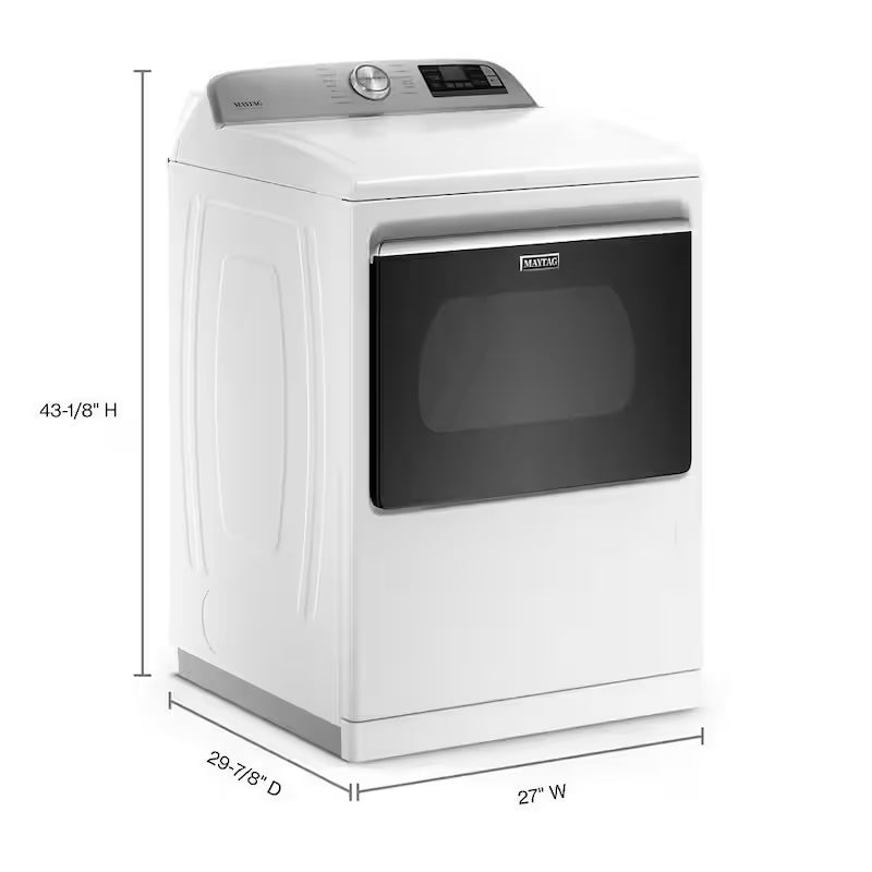 White Gas Vented Dryer with Steam J16687
