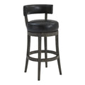 26" Wood Leather Swivel Counter Stool M446