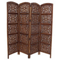 Foldable 4 Panel Mango Wood Room Divider Z858578