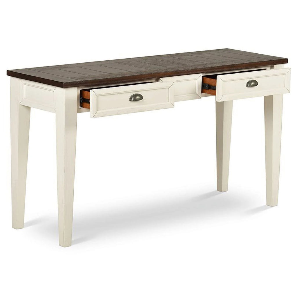 Farmhouse Wood Console Table in Dark Oak and White K8277
