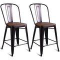 2 PC Metal Wood Counter Stool Z90975