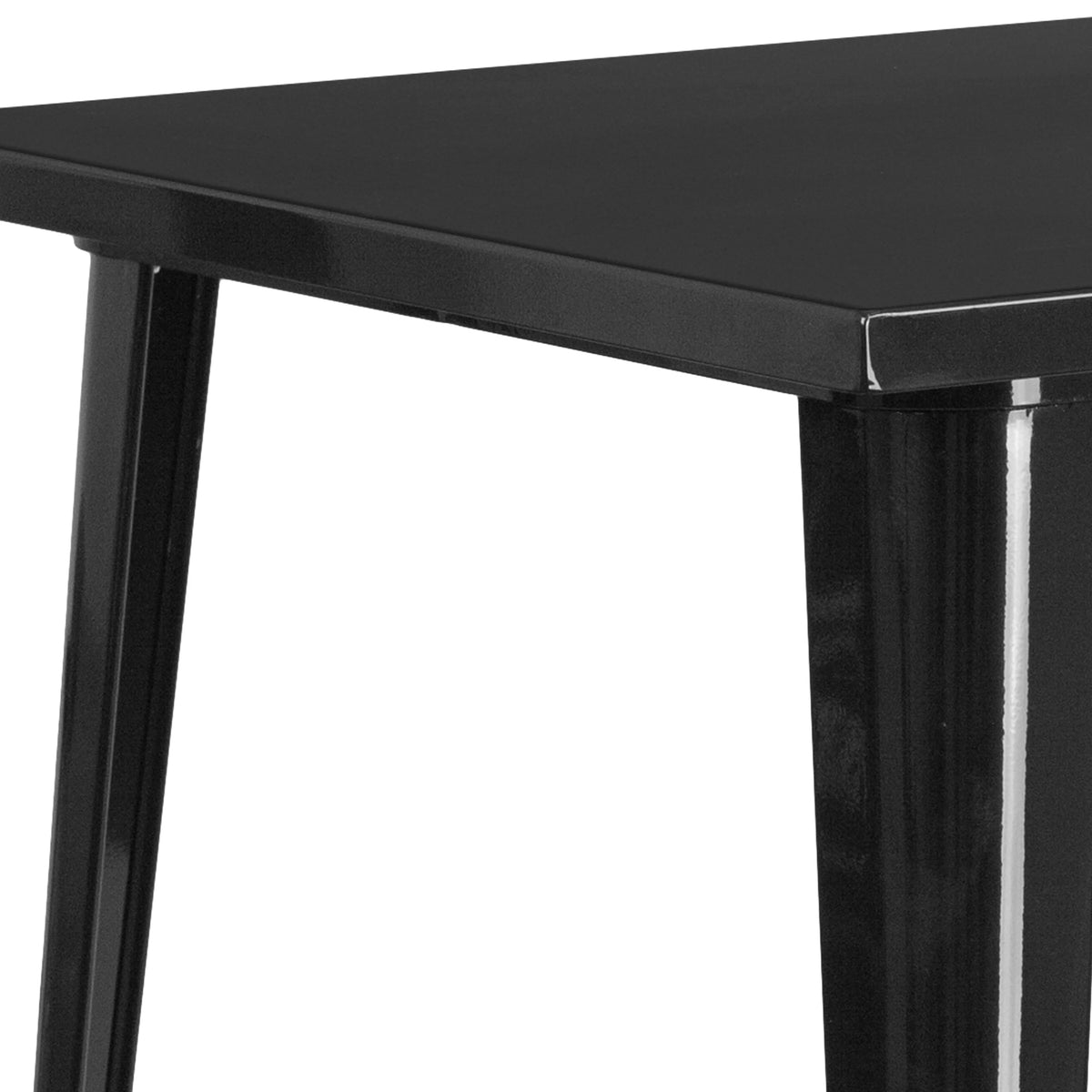 Black Metal Indoor-Outdoor Bar Height Table O6960