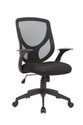 Black Pu Swivel Adjustable Office Chair with Mesh Seat and Back H51574
