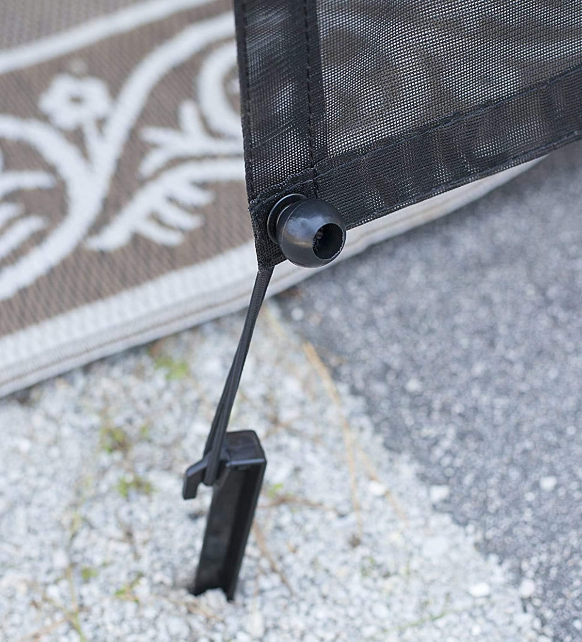 Black Mesh UV Blocker RV Awning Sun Shade Screen with Zipper 15' x 9' R723