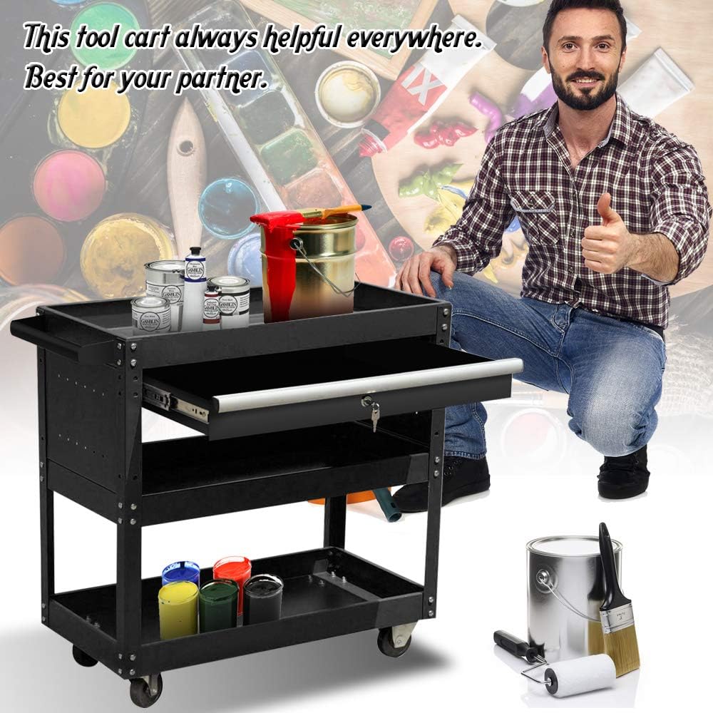 Heavy Duty Rolling Tool Cart with Wheels and Drawers Y296