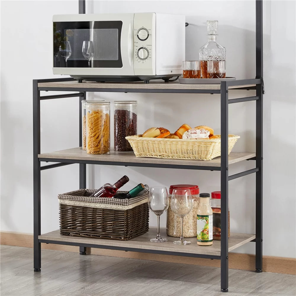4-Tier Kitchen Baker's Rack with Hooks F742