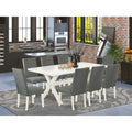 9 Piece Solid Wood Dining Table Set with 8 Chairs Y952273