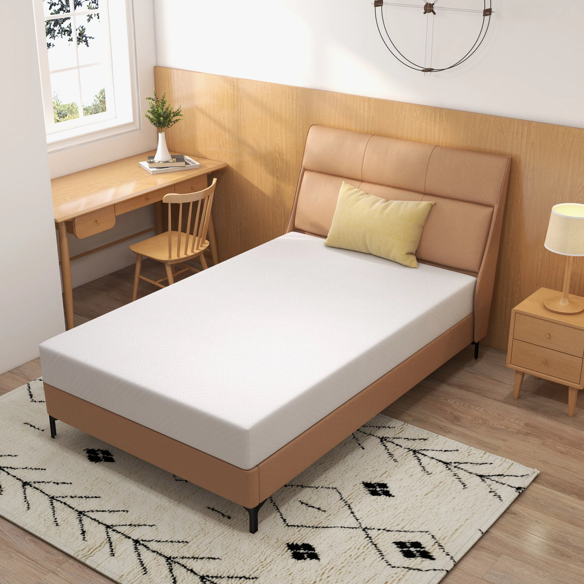 Twin Size Green Tea Gel Memory Foam Mattress Y471267