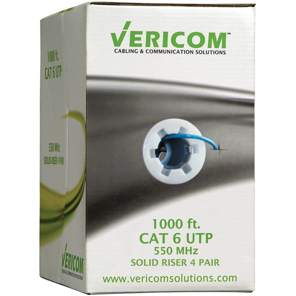 Cat-6 UTP Solid Riser CMR Cable, 1,000ft Blue A318631