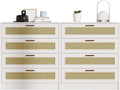 White 4 Drawer Wooden Dresser with Metal Handles Z820275