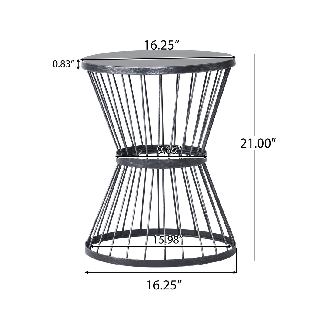 16 Inch Metal Side Table in Matte Black O8765