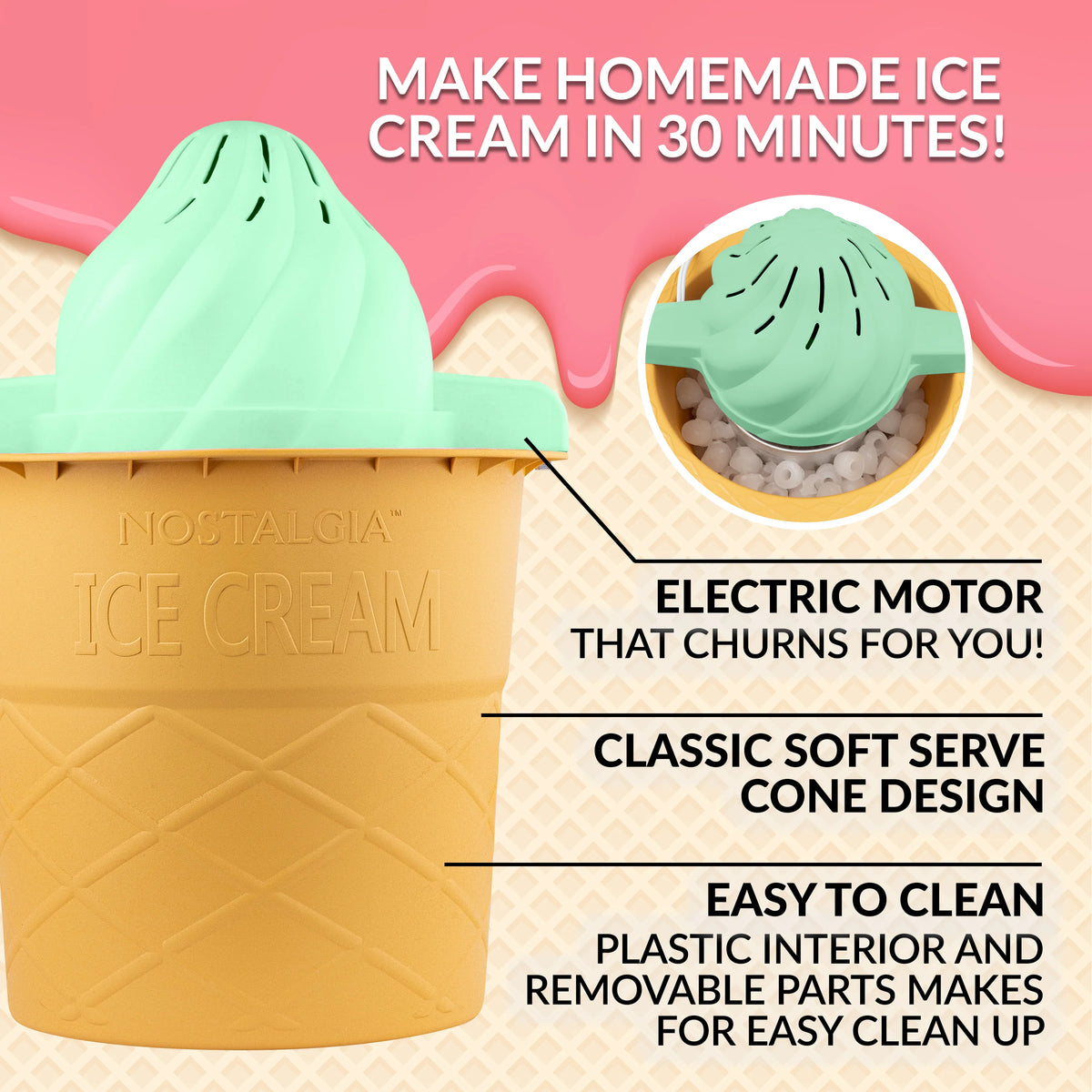 4-Quart Swirl Cone Ice Cream Maker F206