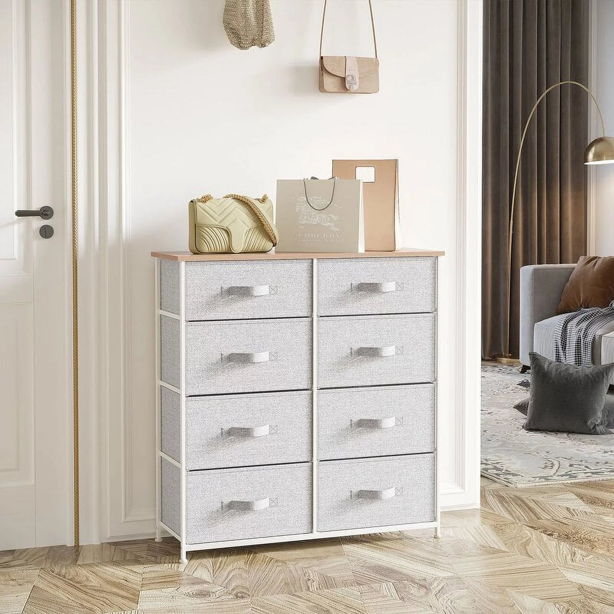 8 Drawer Fabric Dresser Z193