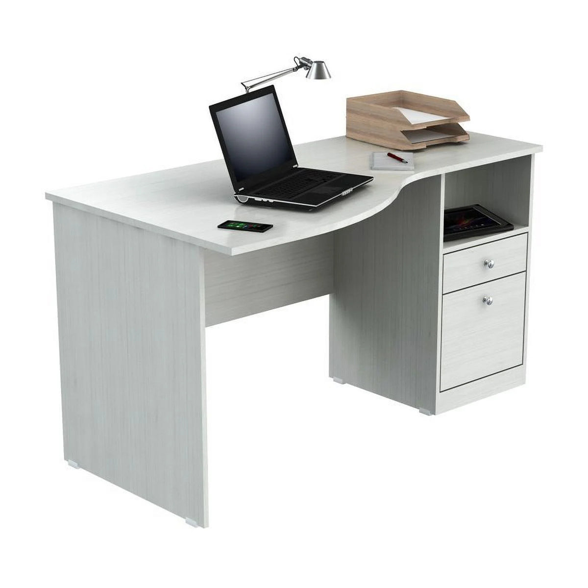 Washed Oak Curved Top Writing Desk F416691