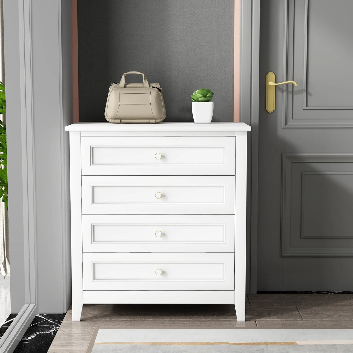 Solid Wood 4 Drawer Dresser P5155